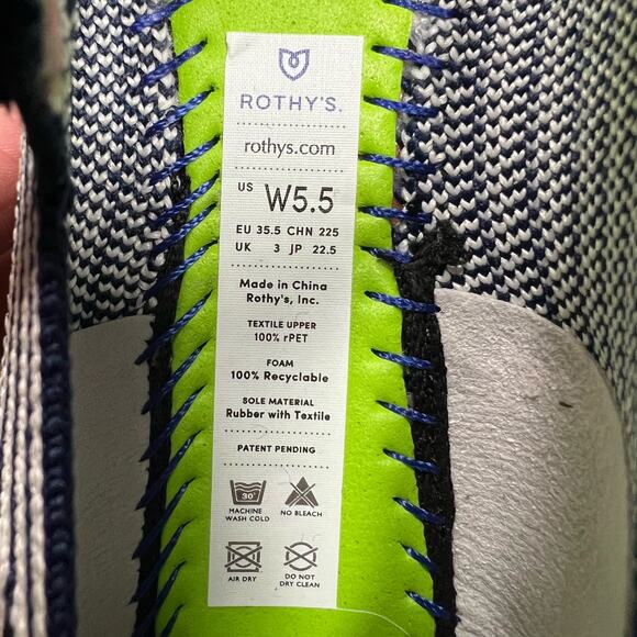 Rothy’s Square Mary Jane Striped Navy Women’s Size‎ 5.5 - Picture 8 of 8